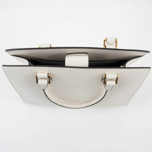 Prada Women's Saffiano Leather Shoulder Bag 1BA227 White - Picture 5 of 16